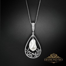 Sudraba kulons „Baroque Drop“ ar Swarovski® pērlēm