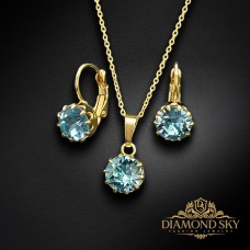 Komplekts „Spīdošs Akvamarīns“ ar Swarovski™ kristāliem