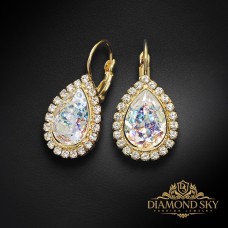 Auskari „Debesu Piliens (White Patina)” ar Swarovski™ kristāliem
