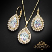 Komplekts „Debesu Piliens (White Patina)“ ar Swarovski™ kristāliem