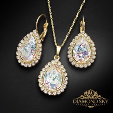 Komplekts „Debesu Piliens (White Patina)“ ar Swarovski™ kristāliem