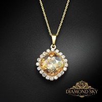Pendant “Glare III (Golden Shadow)” created with Crystals by Swarovski®