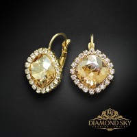 Auskari „Žilbinošais Mirdzums III (Golden Shadow)“ ar Swarovski® kristāliem