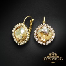 Auskari „Žilbinošais Mirdzums III (Golden Shadow)“ ar Swarovski® kristāliem