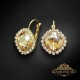 Auskari „Žilbinošais Mirdzums III (Golden Shadow)“ ar Swarovski® kristāliem