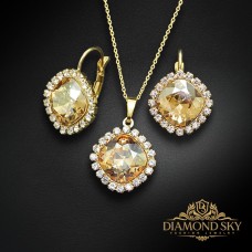 Komplekts sievietēm „Žilbinošais Mirdzums III (Golden Shadow)“ ar Swarovski® kristāliem