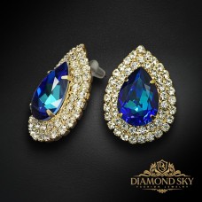 Auskari „Jasmīns (Bermuda Blue)“ ar Swarovski® kristāliem