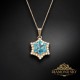 Kulons „Sniegpārsla (Aquamarine)“ ar Swarovski™ kristāliem