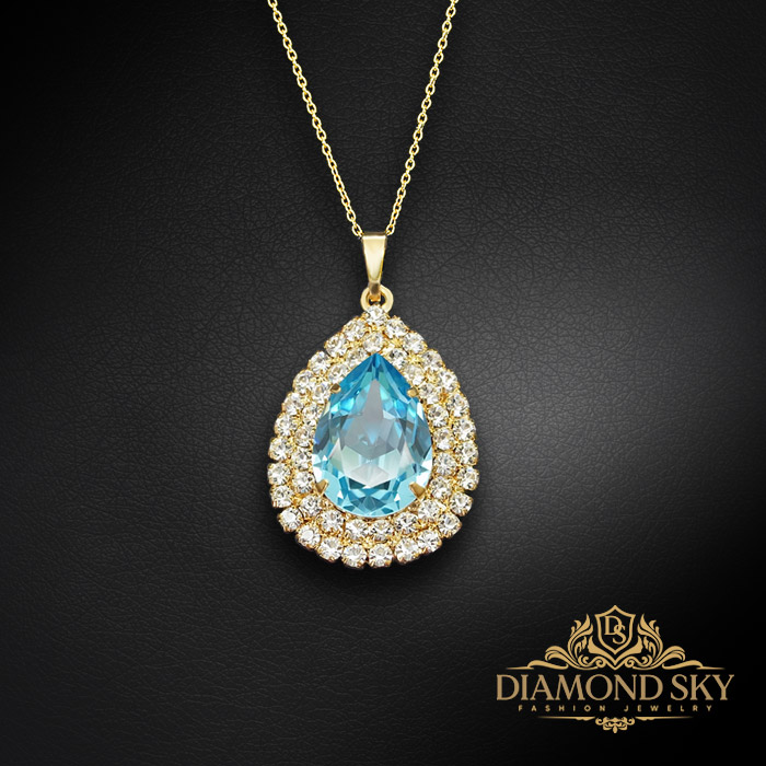 Komplekts „Jasmīns (Aquamarine)“ ar Swarovski™ kristāliem