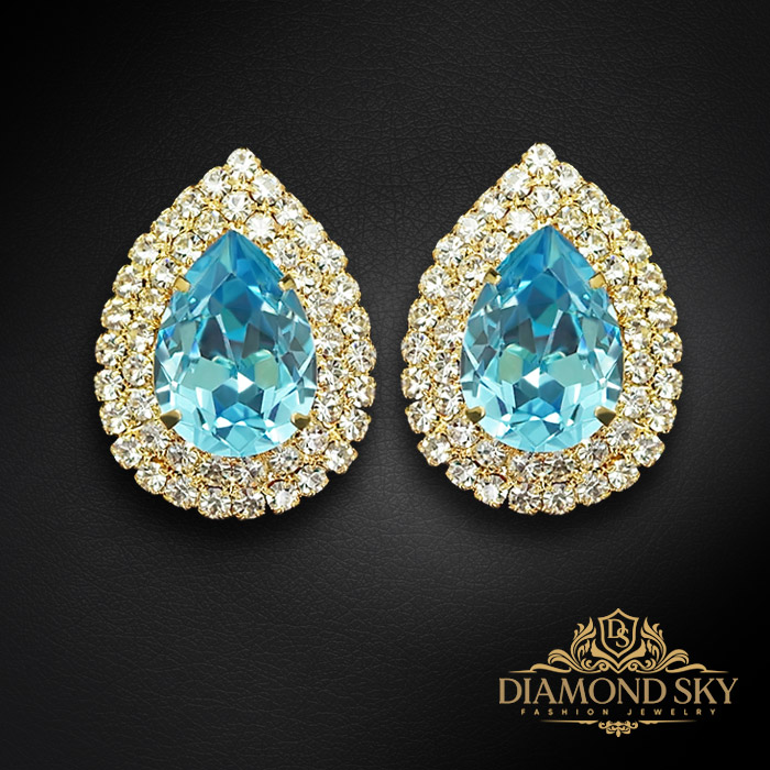 Auskari „Jasmīns (Aquamarine)“ ar Swarovski™ kristāliem