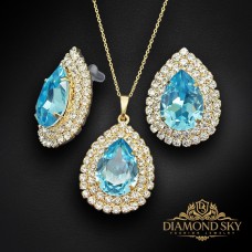 Komplekts „Jasmīns (Aquamarine)“ ar Swarovski™ kristāliem