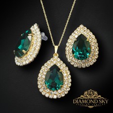 Komplekts sievietēm „Jasmīns (Emerald)“ ar Swarovski® kristāliem
