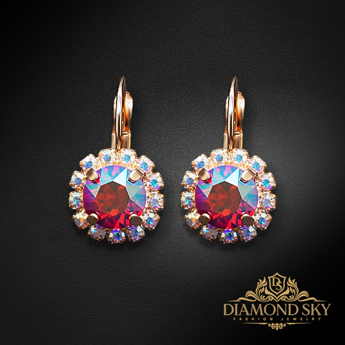 Auskari „Krāšņums II (Light Siam Shimmer)“ ar Swarovski® kristāliem