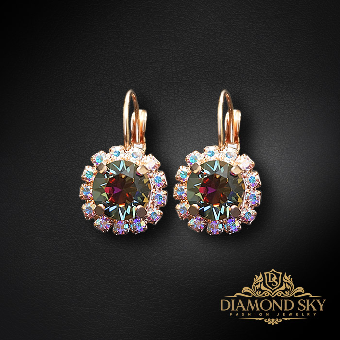 Auskari „Krāšņums II (Vitrail Medium)“ ar Swarovski® kristāliem