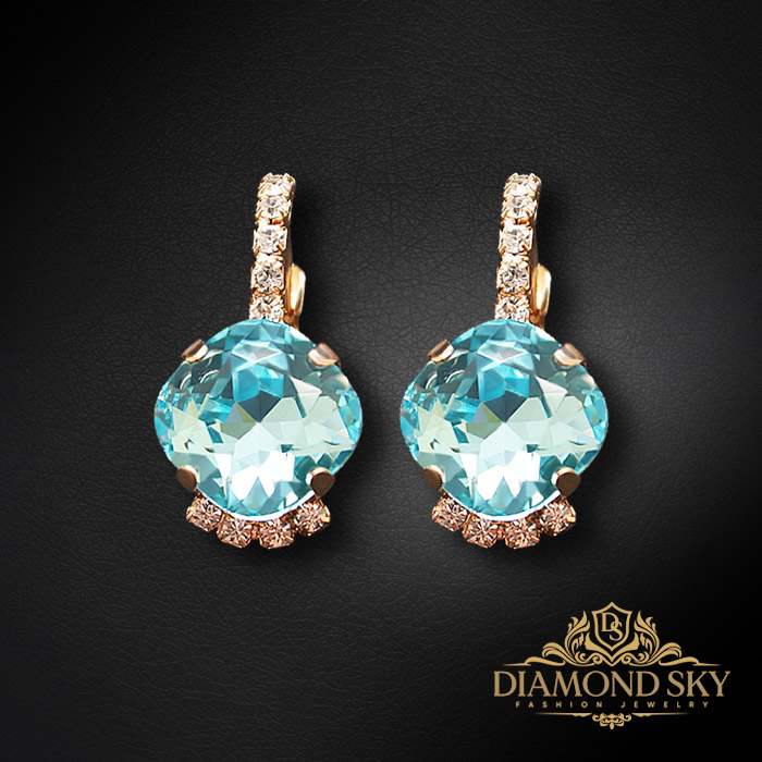 Auskari „Krēta (Aqua Bohemica)“ ar Preciosa® kristāliem