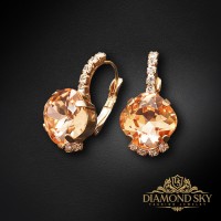Earrings “Crete (Light Peach)” with Crystals by Preciosa™