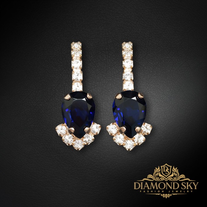 Auskari „Leonora II (Dark Indigo)“ ar Preciosa™ kristāliem