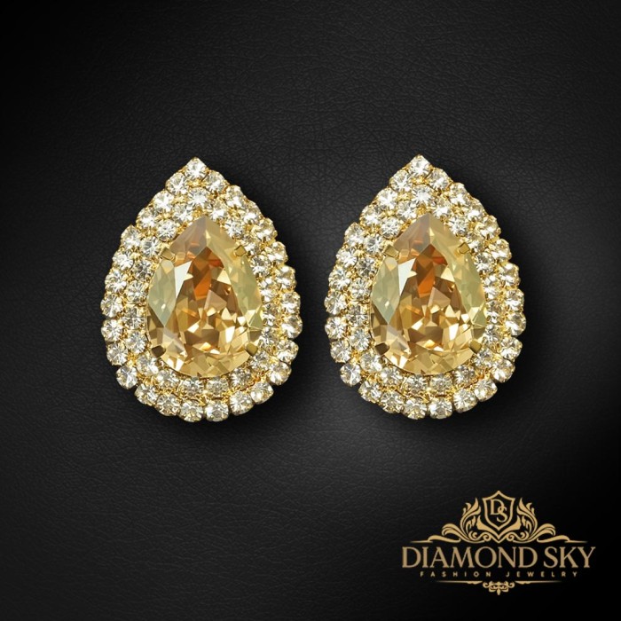 Auskari „Jasmīns (Golden Shadow)“ ar Swarovski™ kristāliem