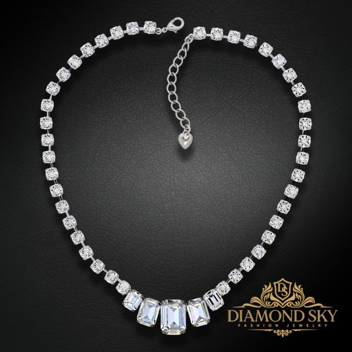 Kāzu kaklarota „Modern II“ ar Swarovski™ kristāliem