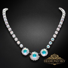 Kāzu kaklarota „Žilbinošais Mirdzums (Aurora Borealis)“ ar Swarovski™ kristāliem