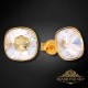 Sudraba auskari „Žilbinošais Mirdzums (Golden Shadow)“ ar Swarovski® kristāliem