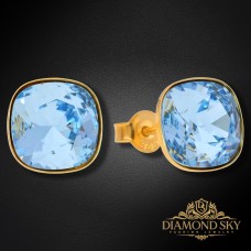 Sudraba auskari „Žilbinošais Mirdzums (Aquamarine)“ ar Swarovski® kristāliem