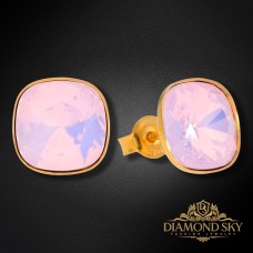 Sudraba auskari „Žilbinošais Mirdzums (Rose Water Opal)“ ar Swarovski® kristāliem