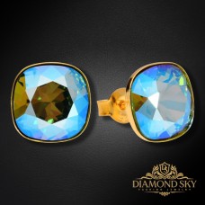 Sudraba auskari „Žilbinošais Mirdzums (Black Diamond Shimmer)“ ar Swarovski® kristāliem