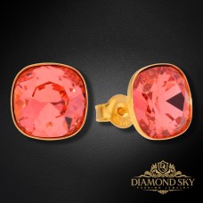 Sudraba auskari „Žilbinošais Mirdzums (Padparadscha)“ ar Swarovski® kristāliem