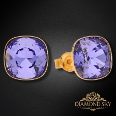 Sudraba auskari „Apžilbinošs Mirdzums (Tanzanite)“ ar Swarovski™ kristāliem