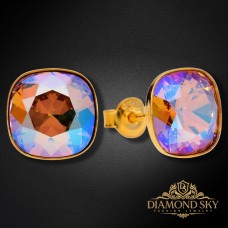 Sudraba auskari „Žilbinošais Mirdzums (Light Colorado Topaz Shimmer)“ ar Swarovski® kristāliem