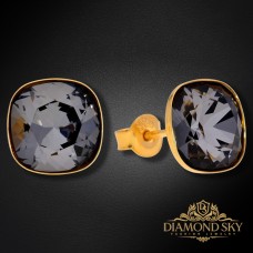 Sudraba auskari „Žilbinošais Mirdzums (Silver Night)“ ar Swarovski® kristāliem