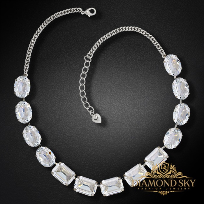 Kāzu kaklarota „Modern III“ ar Swarovski™ kristāliem