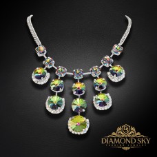 Kāzu kaklarota „Vortex III (Vitrail Medium)“ ar Swarovski™ kristāliem