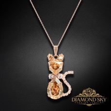Kulons „Saulainā Kaķene (Golden Shadow)“ ar Swarovski™ kristāliem