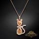 Pendant “Solar Cat” (Golden Shadow) embellished with Crystals by Swarovski®