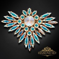 Broša „Varavīksnes zieds“ ar Swarovski™ kristāliem