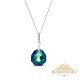 Sudraba kulons „Calathea (Bermuda Blue)“ ar Swarovski™ kristāliem