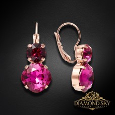 Auskari „Žilbinošais Mirdzums (Fuchsia)“ ar Preciosa® kristāliem