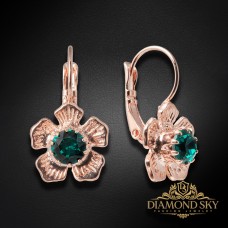 Auskari „Krāsainais Greznums (Emerald)“ ar Swarovski® kristāliem