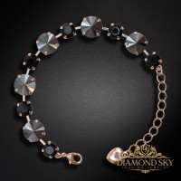 Bracelet “Vortex II” (Jet Hematite) with Crystals by Preciosa™