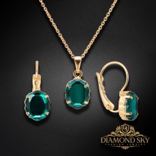 Komplekts „Baroka Spogulis (Emerald)“ ar Swarovski™ kristāliem