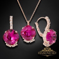 Jewelry Set “Crete (Fuchsia)” created with Crystals by Preciosa®