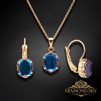 Komplekts „Baroka Spogulis (Meridian Blue)“ ar Swarovski™ kristāliem