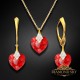 Sudraba komplekts sievietēm „Mīļais Valentīns (Light Siam)“ ar Swarovski® kristāliem