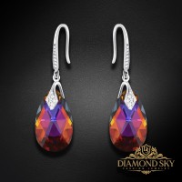 Sudraba auskari „Baroks III (Volcano)“ ar Swarovski® kristāliem