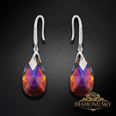 Sudraba auskari „Baroks III (Volcano)“ ar Swarovski® kristāliem