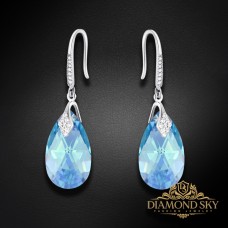Sudraba auskari „Baroka III (Aquamarine AB)“ ar Swarovski™ kristāliem