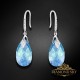 Sudraba auskari „Baroka III (Aquamarine AB)“ ar Swarovski™ kristāliem