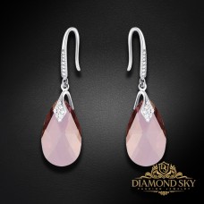 Sudraba auskari „Baroka III (Antique Pink)“ ar Swarovski™ kristāliem